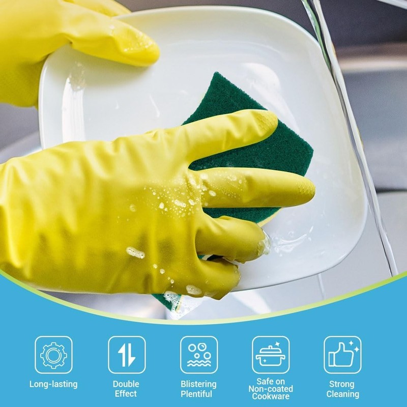 Heavy Duty Dish Sponge Dual Sided Kitchen Scrub Pad Household Cleaning Scrubber gallery