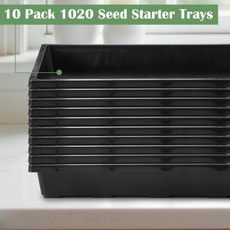 Seed Starter Trays 10 Pack Durable Plastic Pots for Seedling Planting gallery