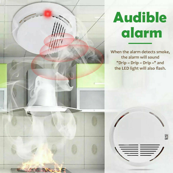 4-Pack Smoke Alarm Detectors, Home Fire Safety Sensors with Built-in Batteries gallery