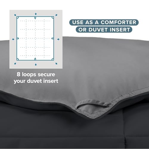 Twin/Twin Extra Long Comforter - Reversible Twin/Twin XL 07 - Black/Grey gallery