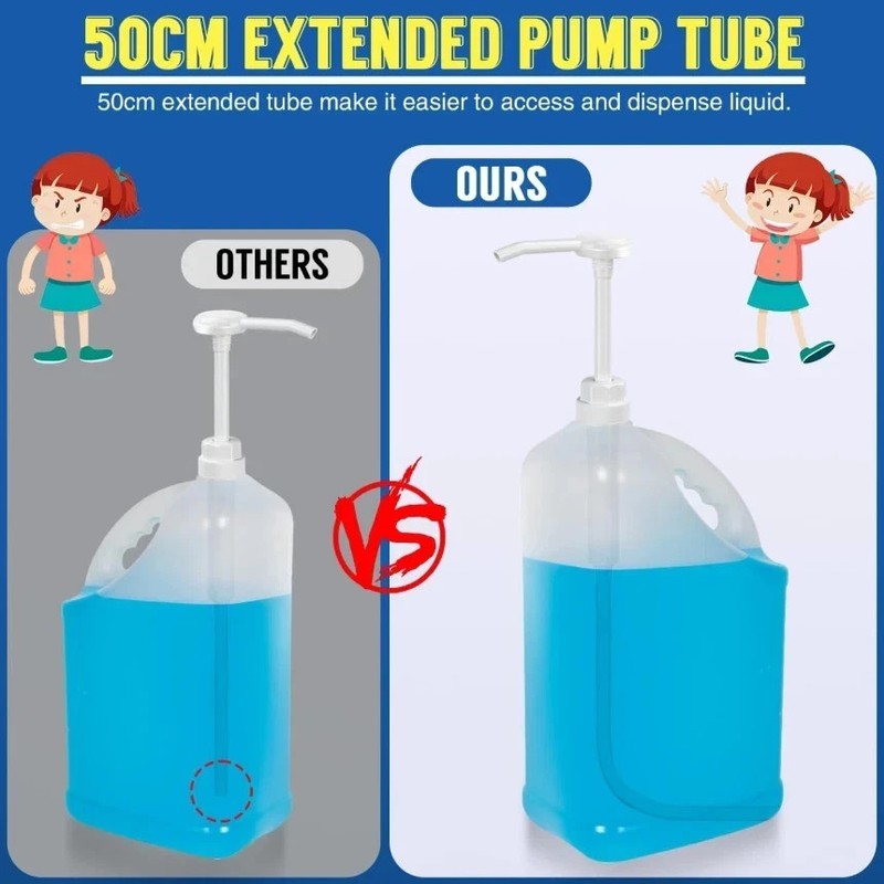 2 Pack 5 Gallon Pump Dispenser 1oz Pump for Large Gallon Bucket with 50cm Extend gallery