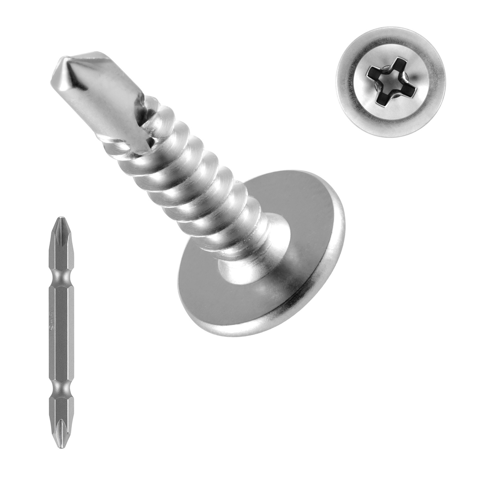 Self Tapping/Drilling Screws 3/4 Inch Stainless Steel Phillips Wafer Head 350pcs gallery