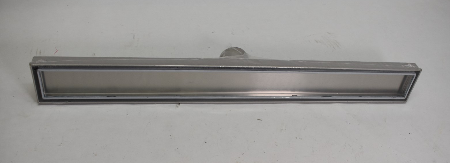 Linear Floor Drain 24" x 2-3/4" 304 Stainless Steel Fits 2" ABS PVC Satin Finish gallery