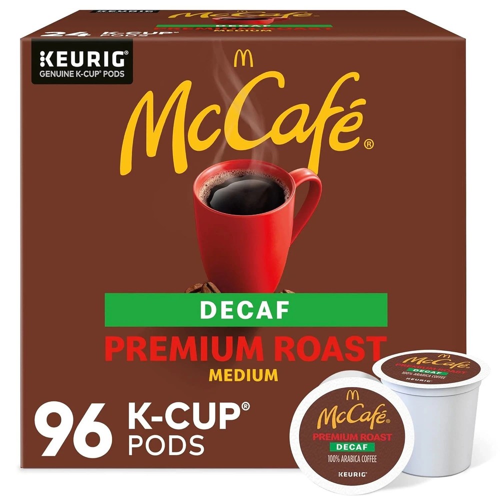 McCafe Premium Roast Decaf Coffee, Single Serve Keurig K-Cup Pods, 96 Count