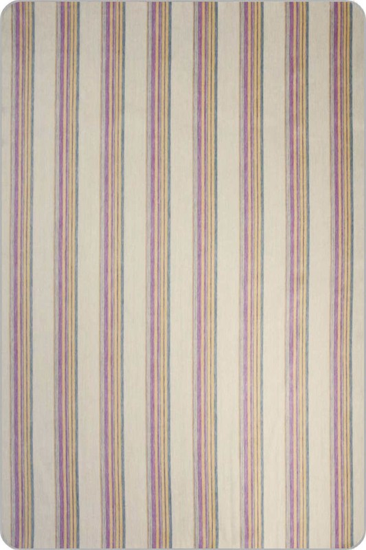 COSY CLOUD SOFT ALPACA WOOL BLANKET 96” X 65” STRIPES IN LAVENDER, GOLD & GRAY gallery