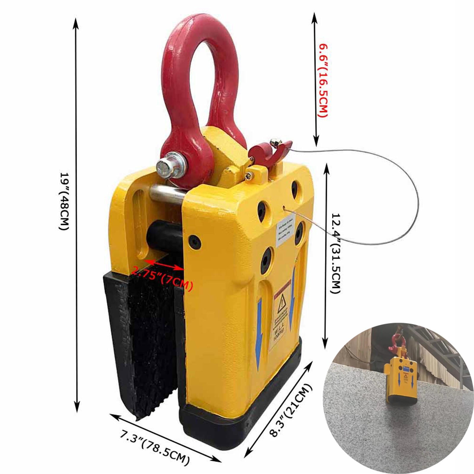 0.6"-2" Stone Slab Lifting Clamp Marble Stone Hanging Clamp Bearing 1000kg gallery