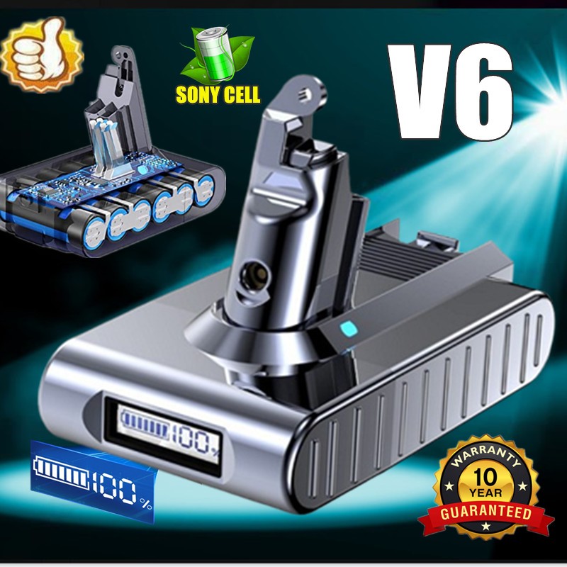 For Dyson V6 Battery DC58 V6 Trigger Extra DC59 SV09 SV03 Battery W LED Display gallery