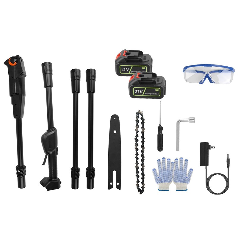 Cordless Pole Saw Chainsaw with Extension Rods 2Pcs 21V Rechargeable Batteries gallery