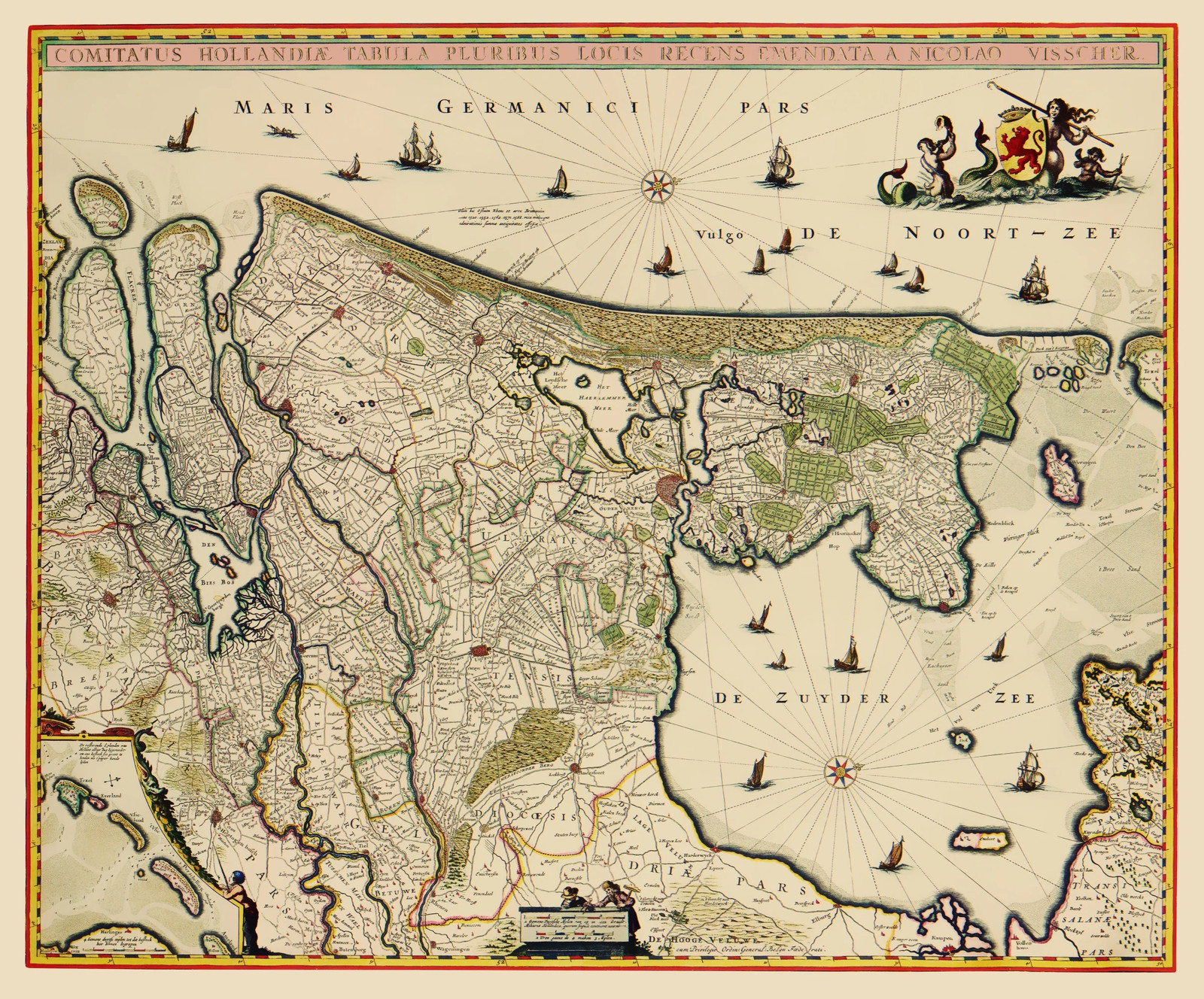 Historic Map - Holland Netherlands - Visscher 1682 - Vintage Wall Art gallery