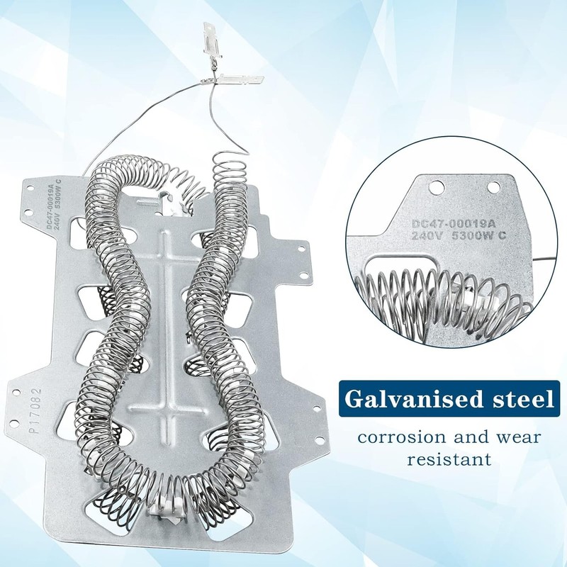 2 Pack DC47-00019A Dryer Heating Element for SAMSUNG DV45H7000EW/A2 DV40J3000EW gallery