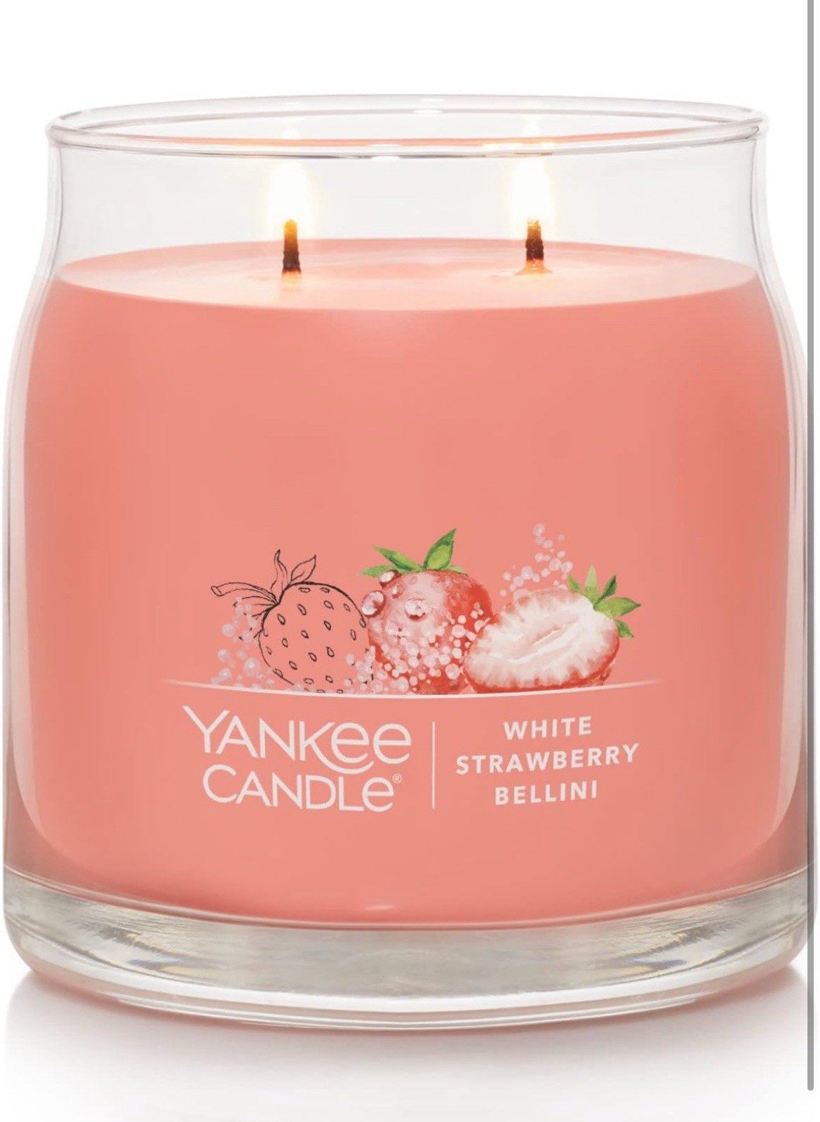 Yankee Candle White Strawberry Bellini Signature 13oz 2-Wick +35 Hours Burn Time gallery