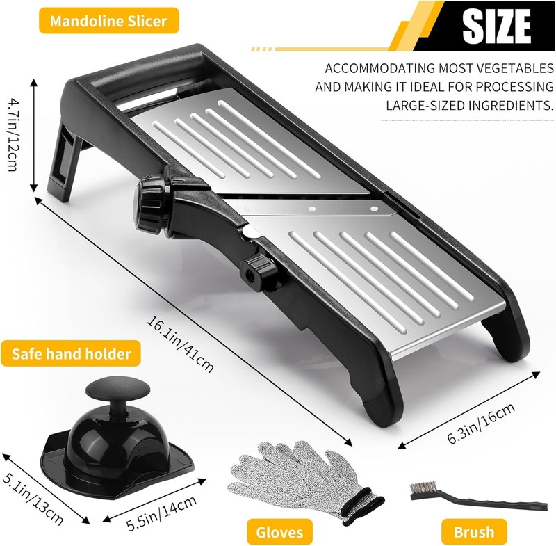 Vegetable Mandoline Slicer Adjustable Stainless Steel Food Slicer Kitchen gallery