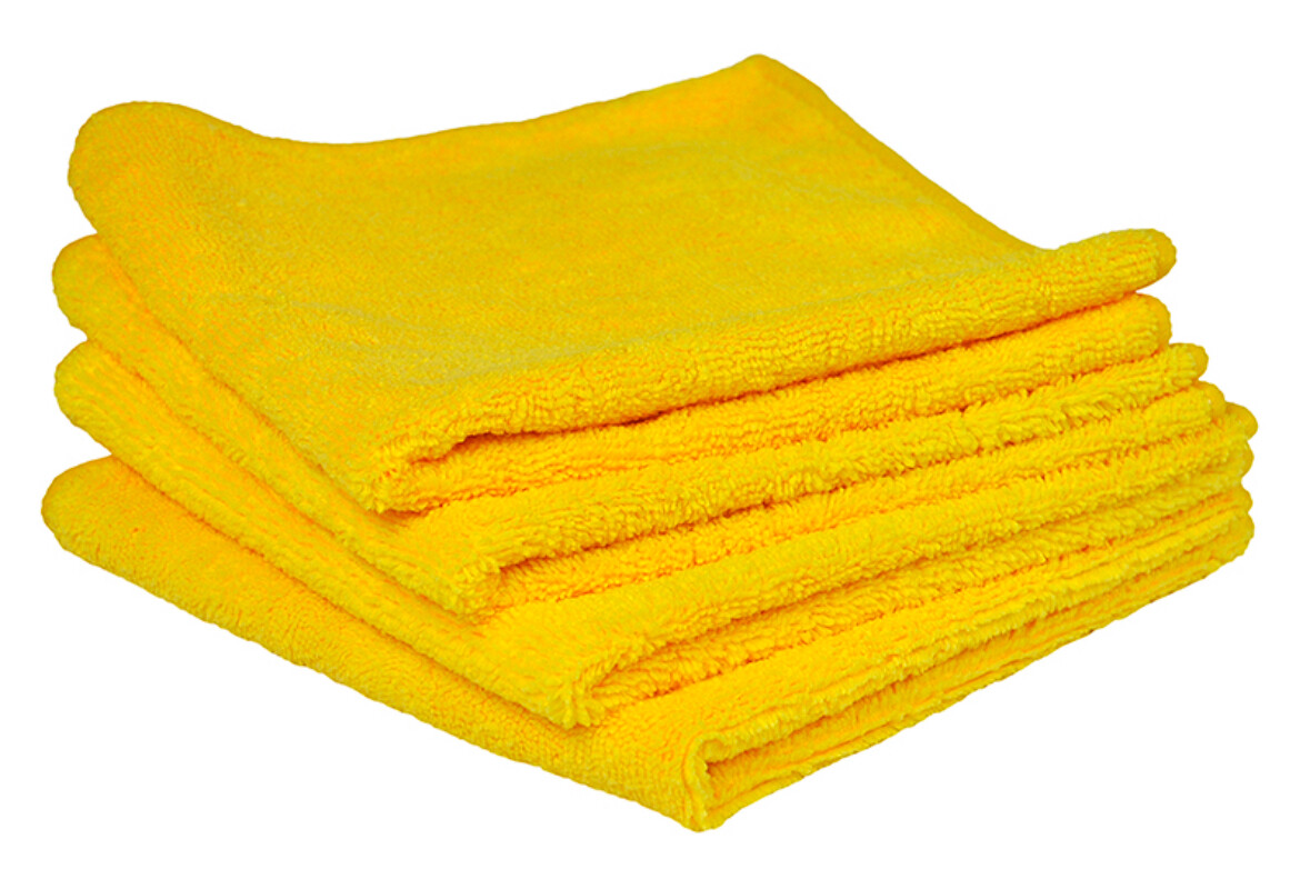 (New) K Signature Ultra Plush Microfiber Towel, Yellow, 16 in x 16 in, Options gallery