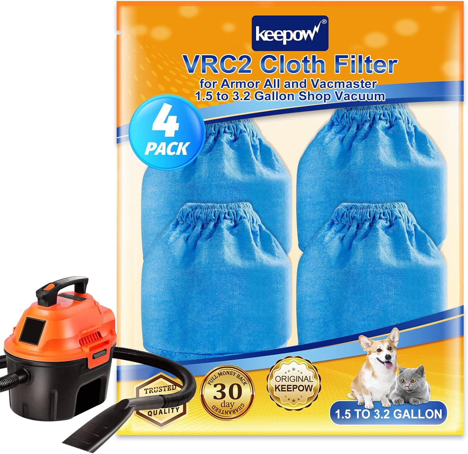 VRC2 Cloth Filter Compatible with Armor All Shop Vac AA155 AA256 AA255, Also Com gallery