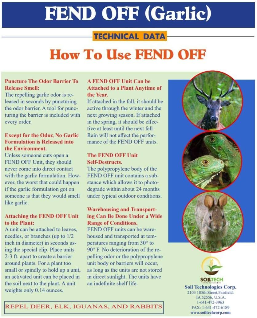 Fend Off Deer Rabbit REPELLENT Organic Garlic Odor Clips 50pk Garden Tree Plant gallery
