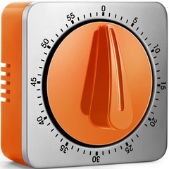 Mechanical Kitchen Timer Stainless Steel Loud Alarm Magnetic Back No Batteries