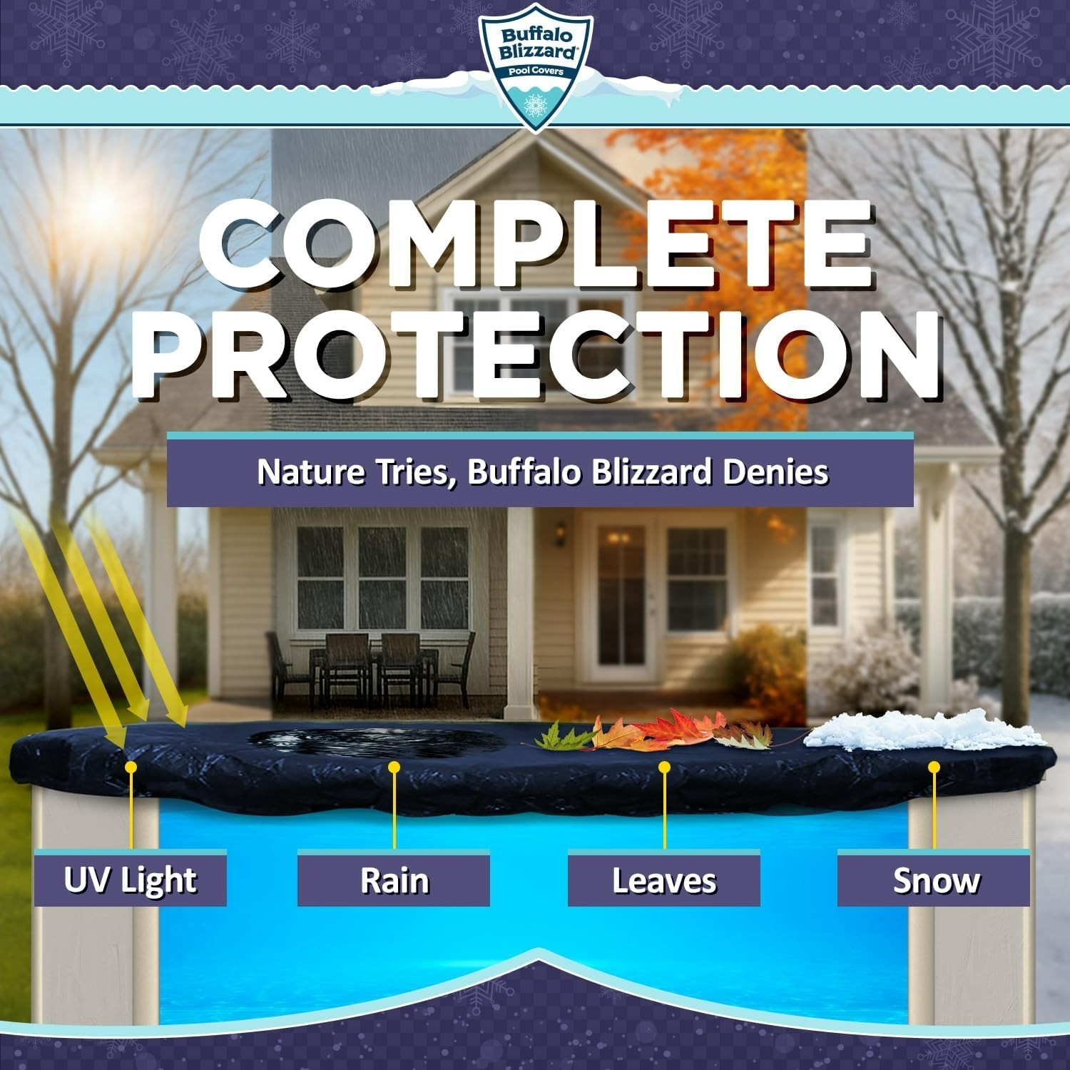 Buffalo Blizzard Round Above Ground Swimming Pool Winter Covers (Various Sizes) gallery