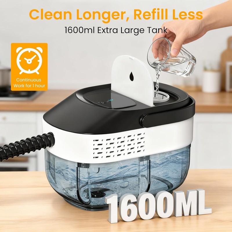 Efficient 2500W Portable Steam Cleaner - 1.6L Tank & Chemical-Free Cleaning gallery