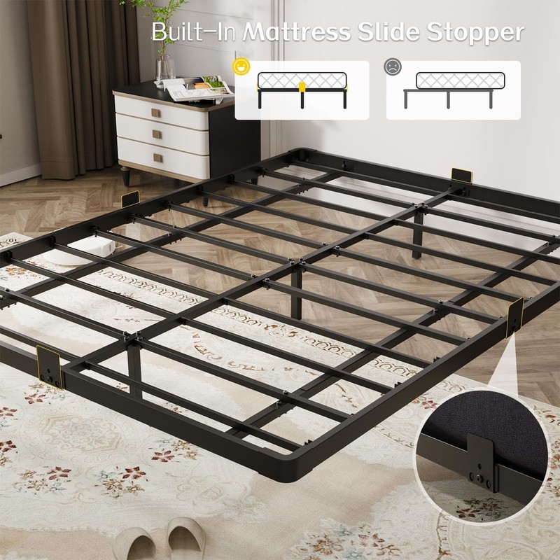 Floating Bed Frame Queen Size with Smart LED Lights and Charging Station - Mo... gallery