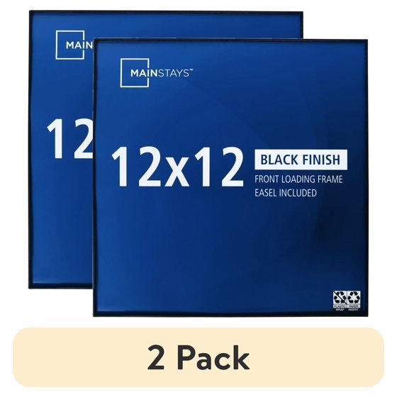 (2 pack) New MS 12x12 Front Loading Tabletop/Wall Picture Frame, Black gallery