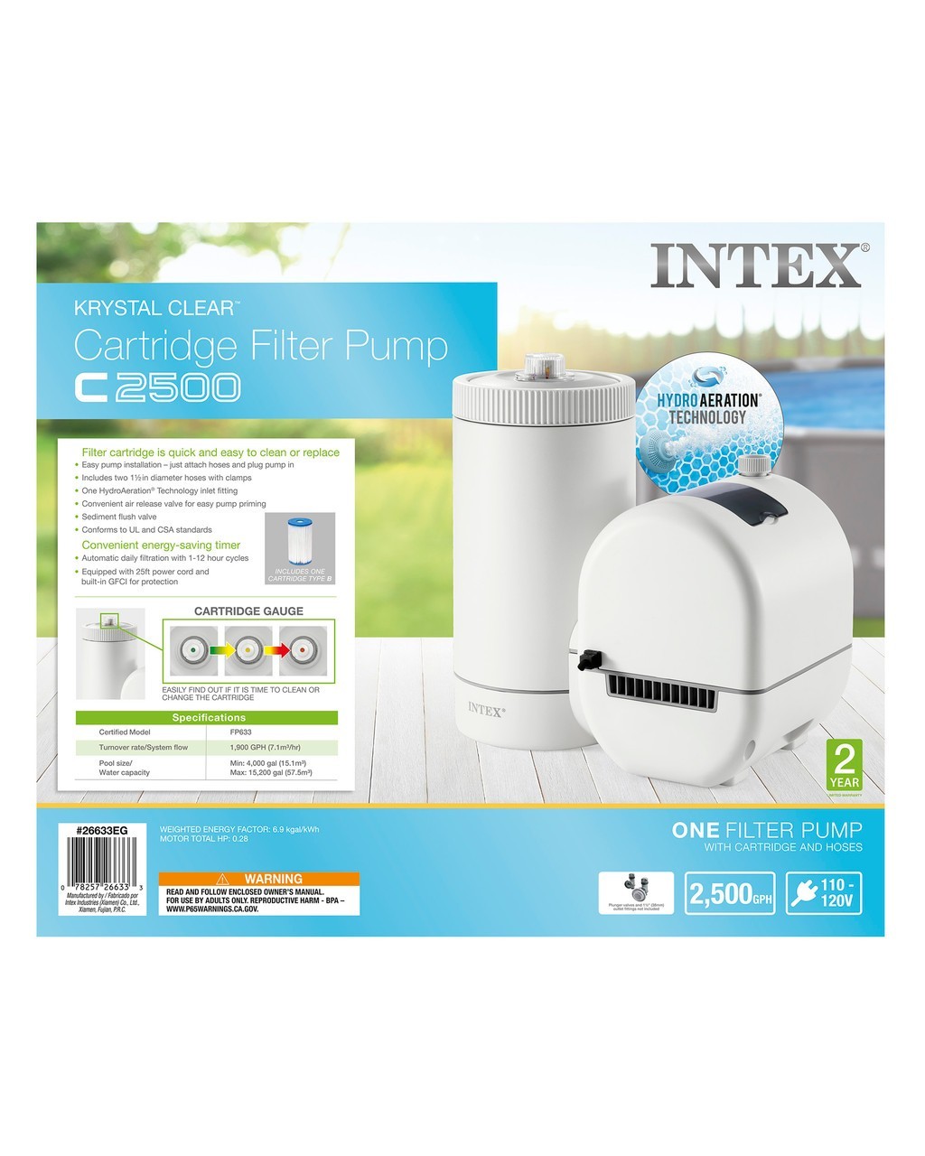 INTEX C2500 Cartridge Filter Pump W/ GFCI (110-120 Volt) 26633EG gallery