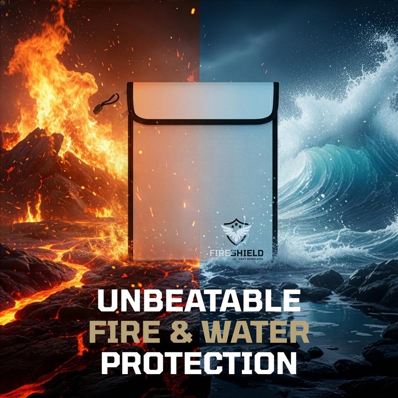 FIRESHIELD PRO Upgraded 2000°F Fireproof Document Bag w/ Dual Pockets – Fire ... gallery