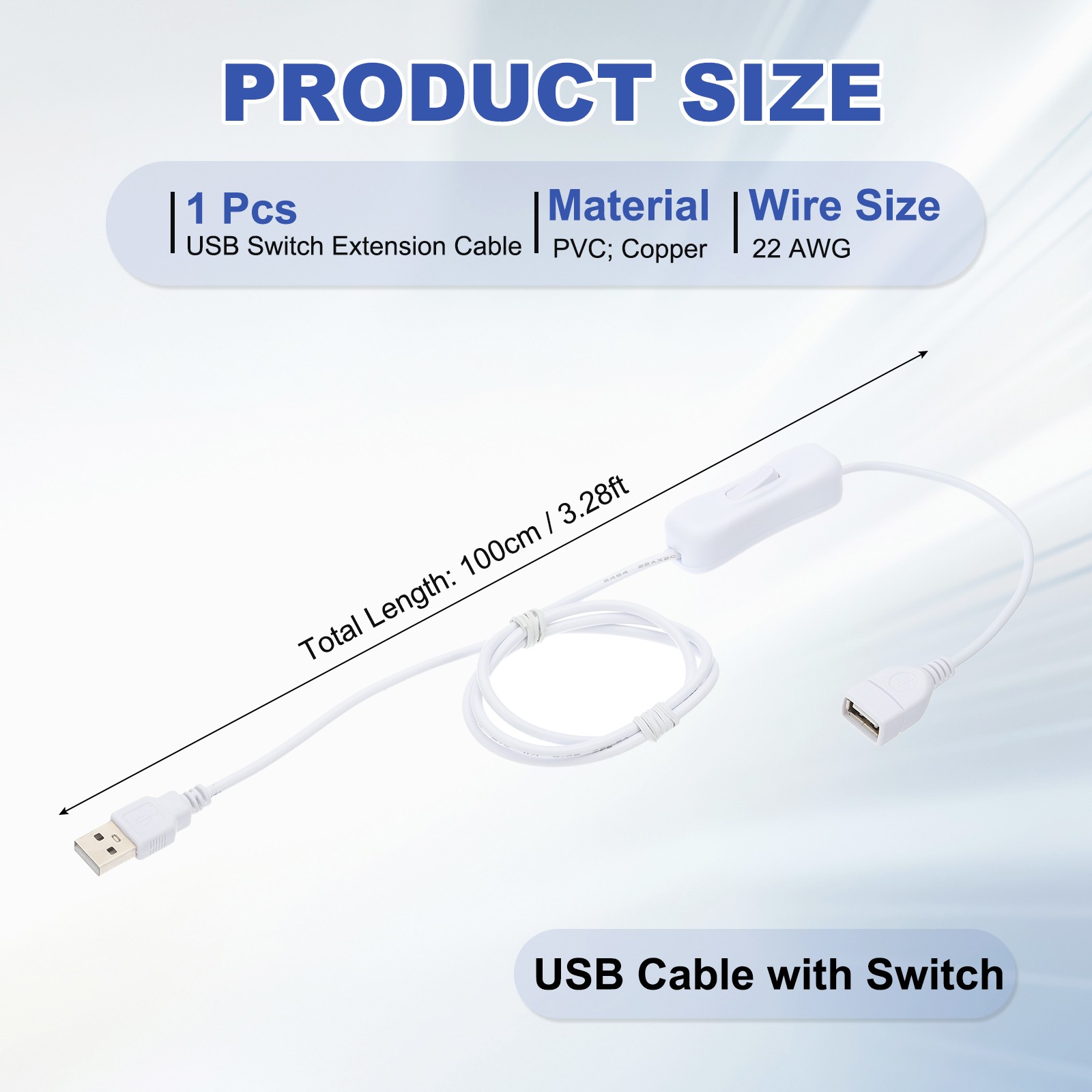 3.28ft USB Extension Cable with Switch, Long Inline Toggle Switch Power Cable gallery