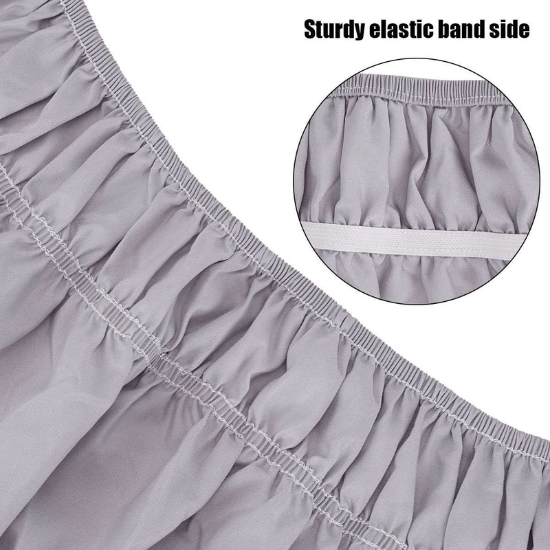 Elastic Dust Bed Ruffled Skirt Wrap Ruffle Around Bed Dressing Easy Fit 15"Drop gallery