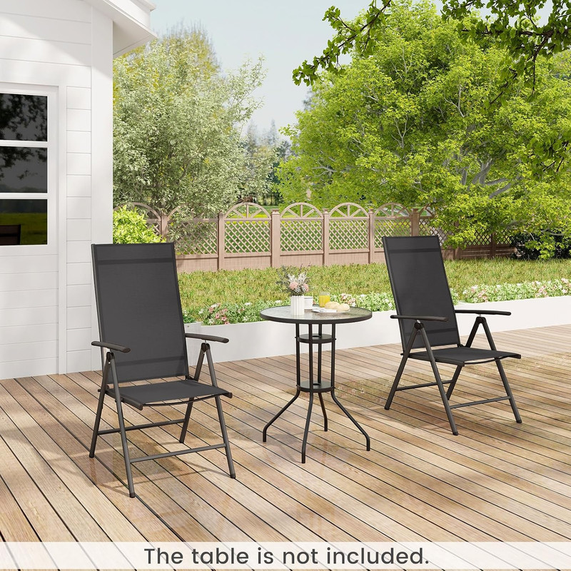 2 Pack Folding Patio Chairs, High Back Outdoor Chairs with 7-Level Adjustable Hi gallery