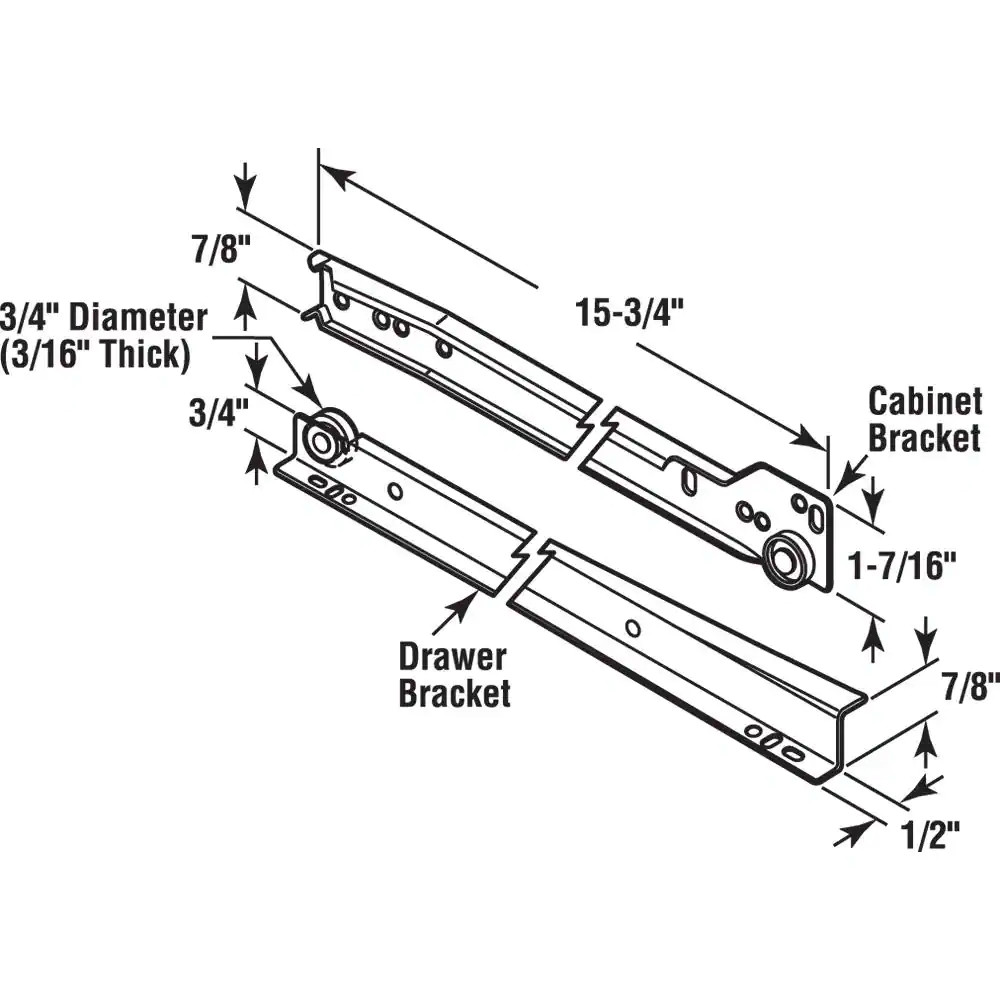 Self-Closing Design -Fits Most Bottom/ Side-Mounted Drawer Systems -15-3/4" Stee gallery