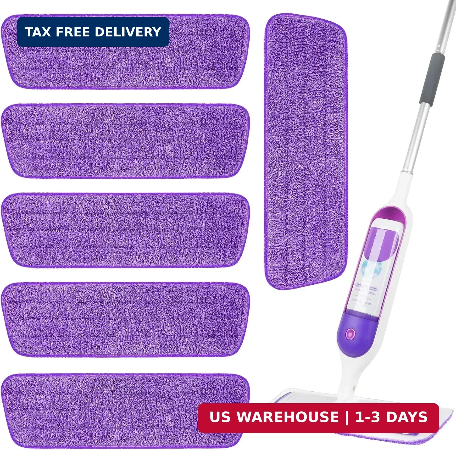 6 Pack Reusable Microfiber Mop Pads for Swiffer PowerMop, 13-16 Inch Spray Mop R gallery