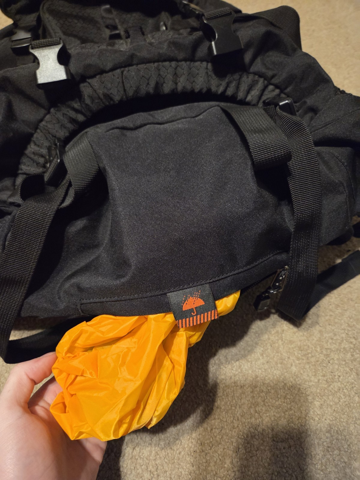 Amazon Basics 55L Backpack Black With Rain Cover 4