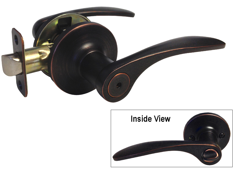 Privacy Oil Rubbed Bronze Door Handle knob Lever Lock bedroom & bathroom gallery