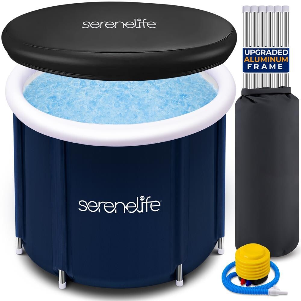 SereneLife Inflatable Insulated Cold Plunge Tub ice Bath Tub with Lid (Black) gallery