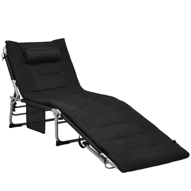 Foldable Padded Lounge Chair 4-Recline Positions 330lb 74.5x12x27in gallery