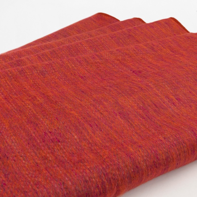 DOUBLE DENSITY ALPACA WOOL BLANKET THROW | QUEEN SIZE | SOFT & WARM – FIERY RED gallery