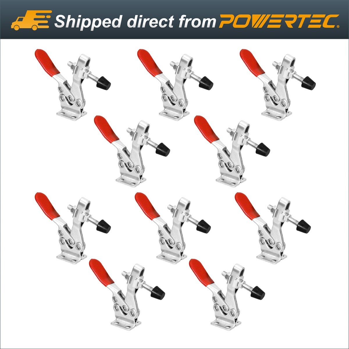 POWERTEC Horizontal Quick-Release Toggle Clamp, 500 lbs 225D - 10PK (20331) gallery