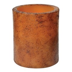 NEW Primitive TIMER PILLAR Candle BURNT MUSTARD 3.5″x3″ Farmhouse Rustic Country