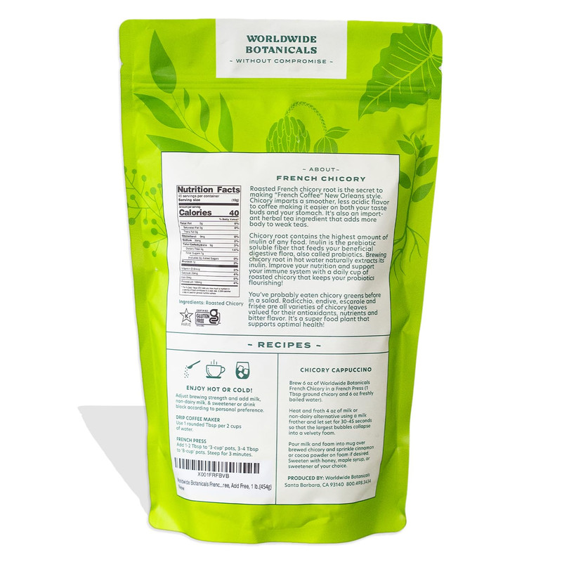 Roasted Chicory Root Ground Coffee Alternative Prebiotic Caffeine Free 1lb gallery