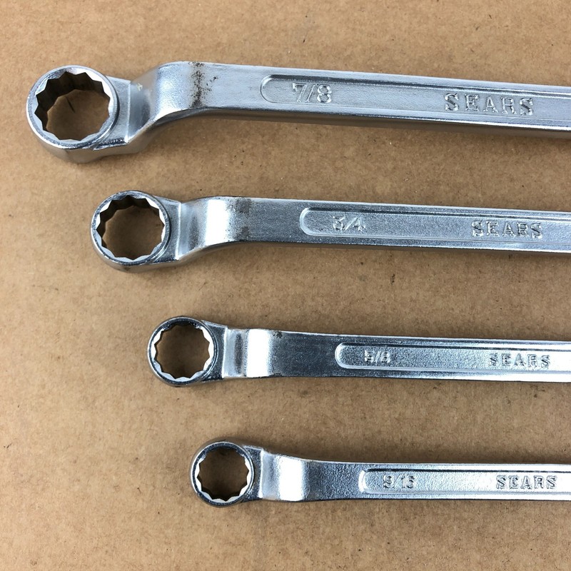 Sears Offset Double Box End Wrench Set 12 Pt BF 1/2"-13/16" SAE Craftsman Japan gallery