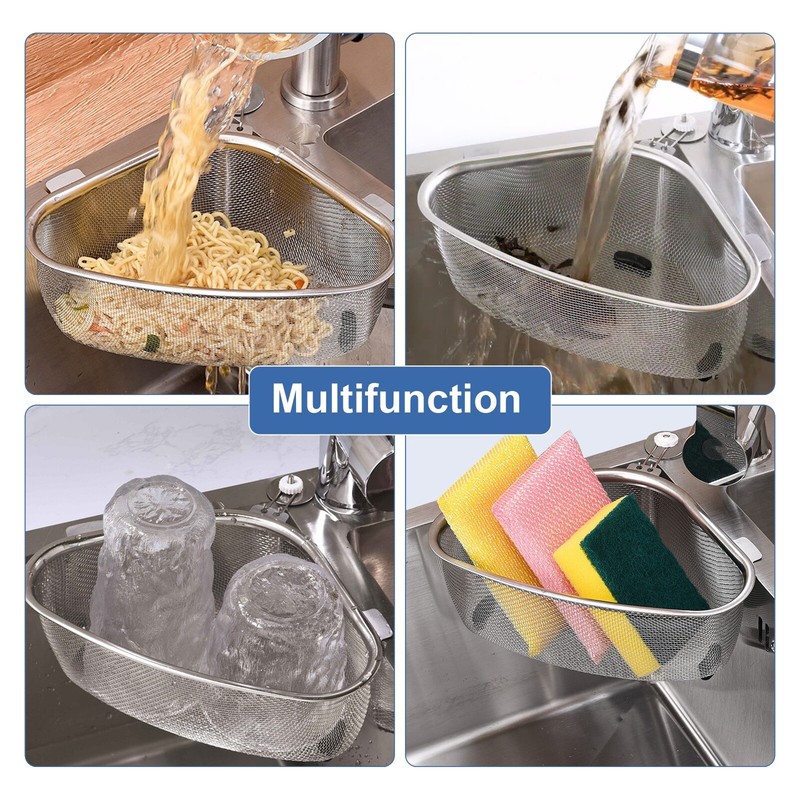 Stainless Steel Triangle Sink Strainer Basket, Food Catcher, Kitchen Drain Rack gallery
