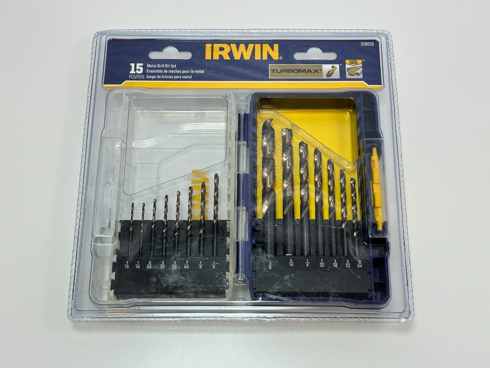 IRWIN 15-Piece TURBOMAX Drill Bit Set High-Speed Steel Metal Wood, Plastic Case gallery