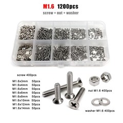 M1.6-M8 Phillips Flat Countersunk Head Screw Bolt Kit 304 A2 Stainless Steel
