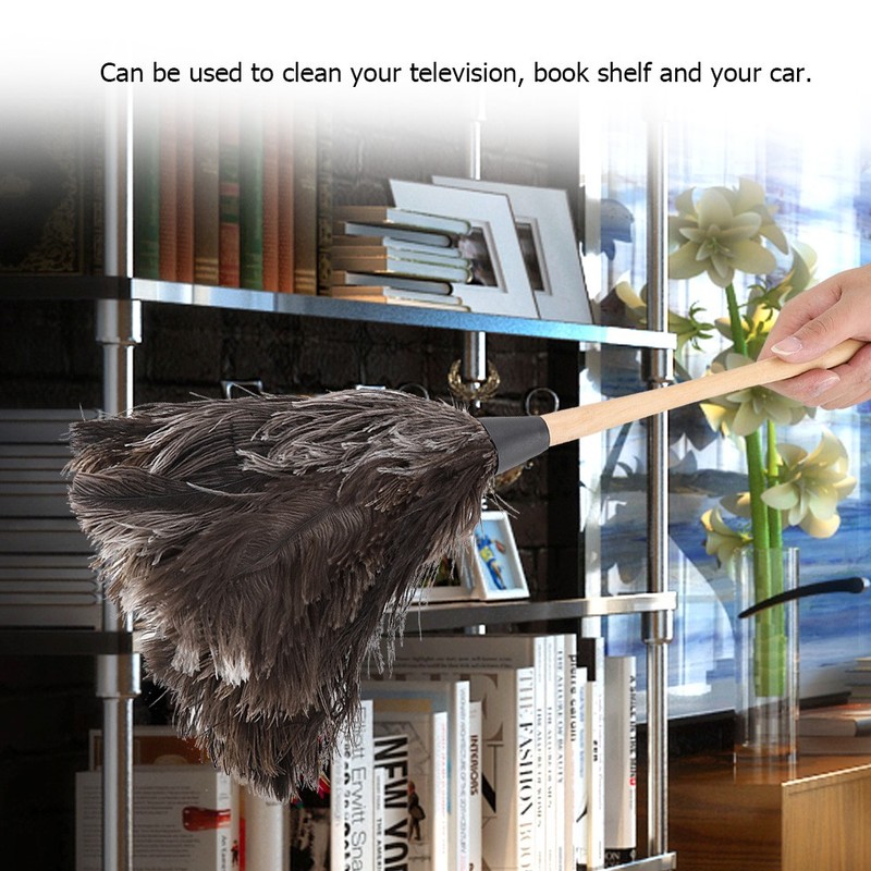 Handmade Washable NOn Electrostatic Ostrich Duster W/ Wooden Handle Y gallery