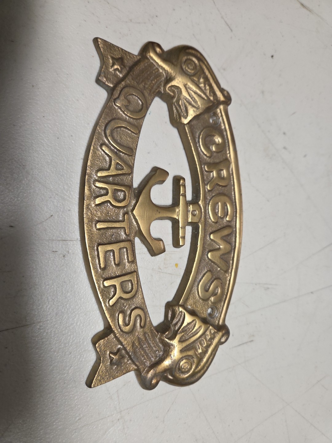 "Crews Quarters" Door Sign - Silver Finish - Nautical Wall Decor - Boat Cabin gallery