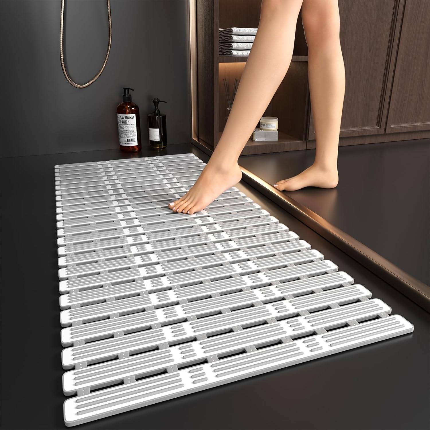 Enhanced Comfort 36x16 Non-Slip Shower Mat with Suction - Easy to Clean gallery
