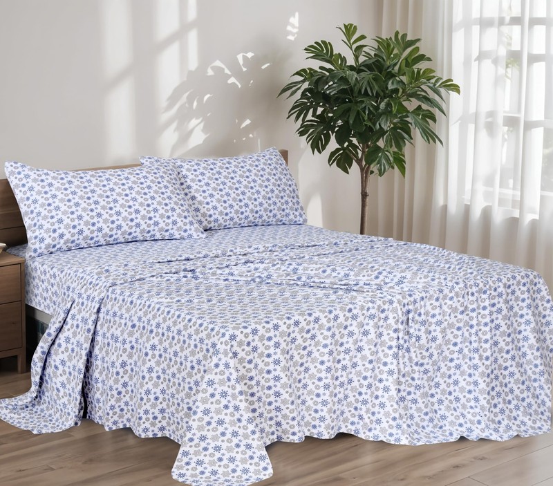 RUVANTI Flannel Sheets Full Size - 100 Cotton Double Brushed Bed Sheets Set, gallery
