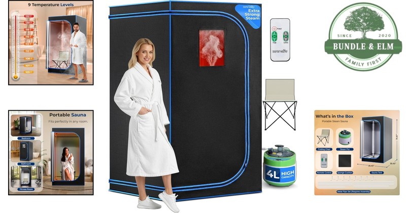Spa-Quality Portable Sauna Box - 1 Person Design with 9 Adjustable Heat Levels gallery