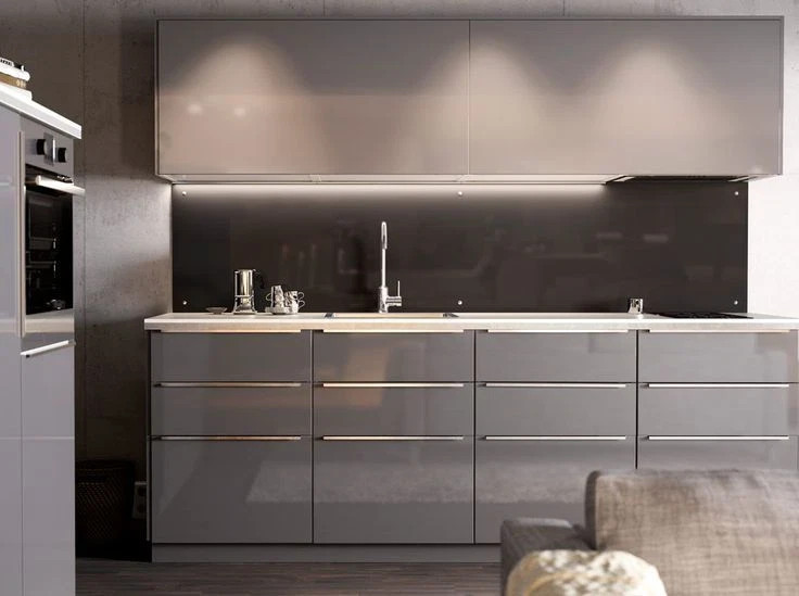 IKEA RINGHULT High Gloss Light Grey sektion Kitchen 12x30 102.662.83 GRAY Sealed gallery