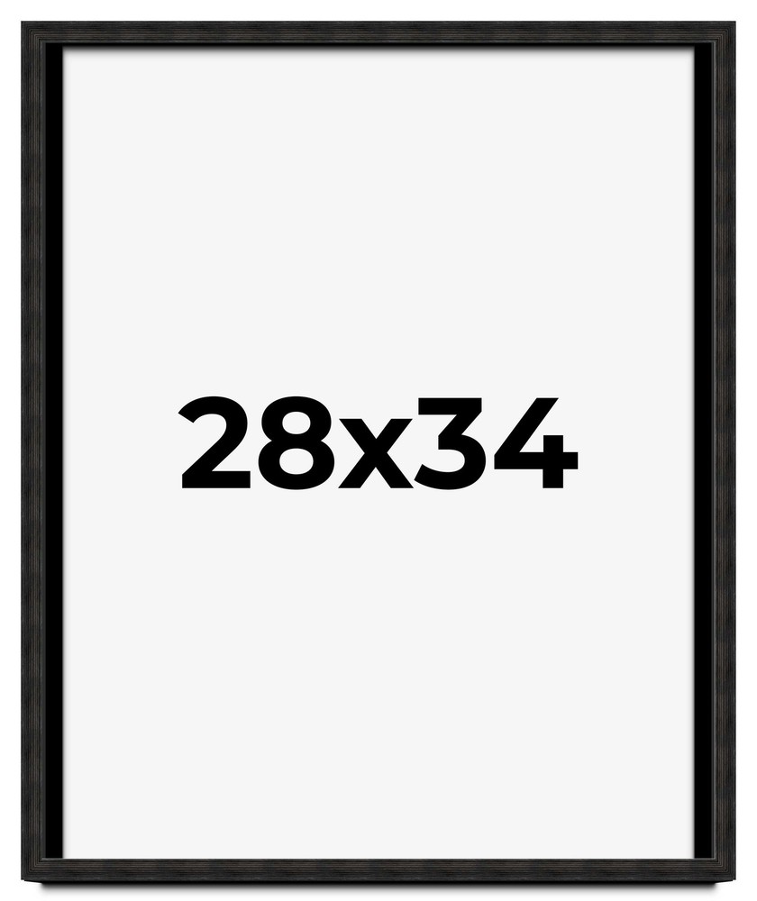 28x34 Shadow Box Black Rustic Barnwood Display Frame | 1.125 Inch Deep | 0.875